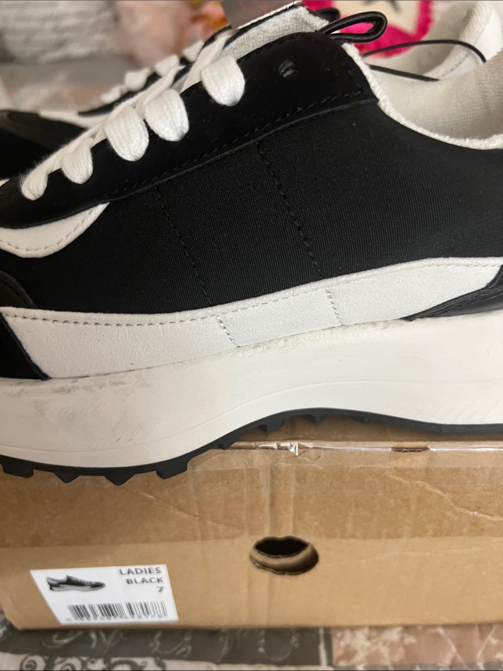 No Boundaries Black and White Platform Sneakers - Picture 7 of 9